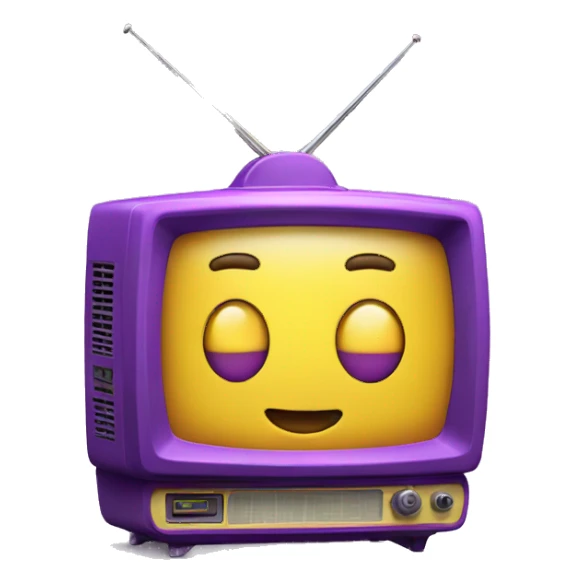 purple retro TV with yellow highlights sticker