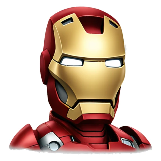 Create iron man with red suit dark eyes sticker