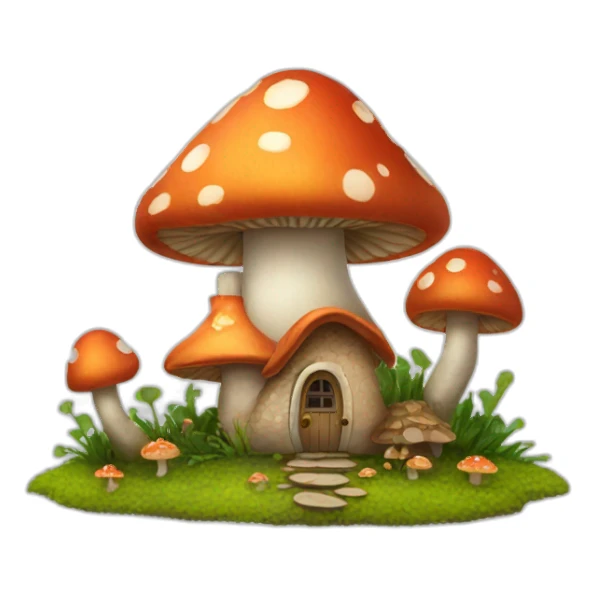 mushroom house sticker