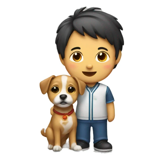 a Chinese with a dog sticker