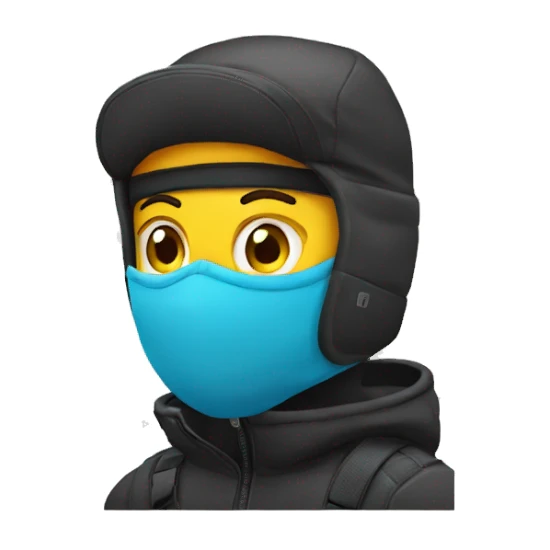 pulling ski mask on sticker