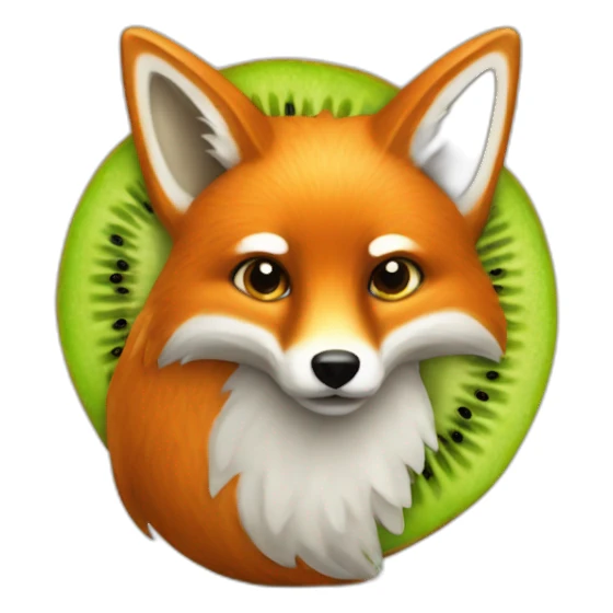a fox made of kiwi sticker