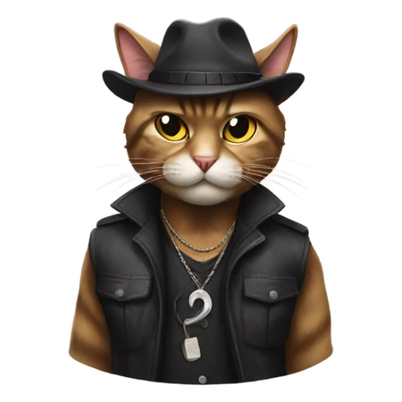 Gangster cat sticker
