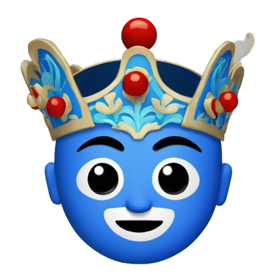 Blue Peking Opera Head Crown sticker