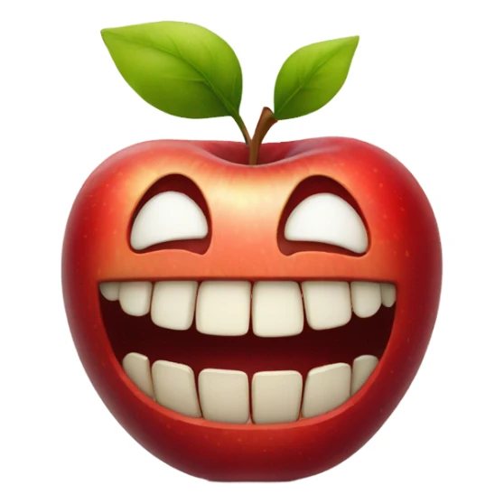 apple with teeth sticker
