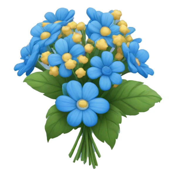 Blue flower bouquet sticker