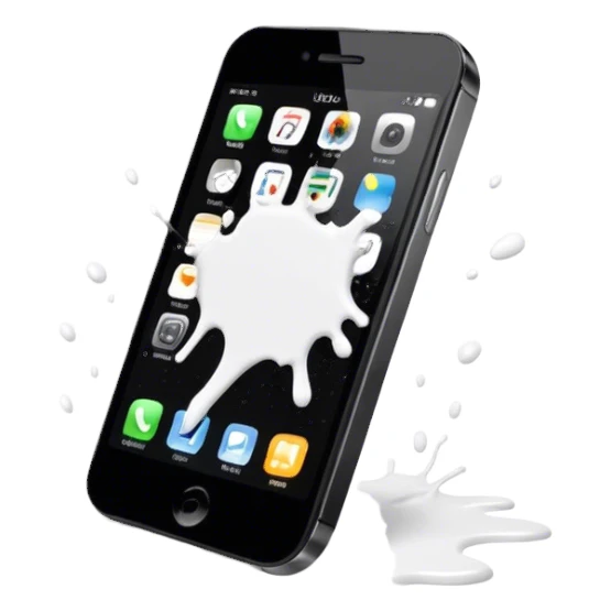 (white paint splatter) on black phone  sticker