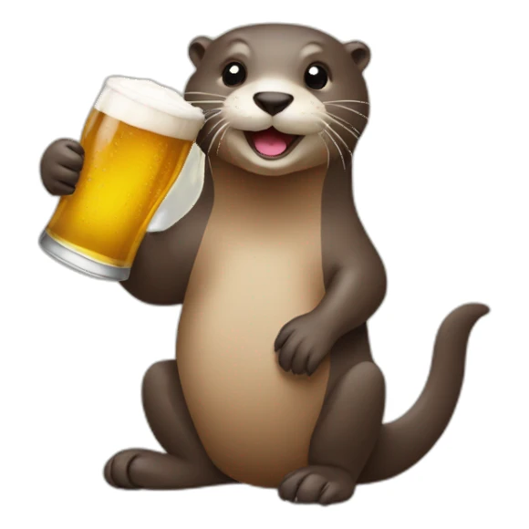 Otter and beer sticker