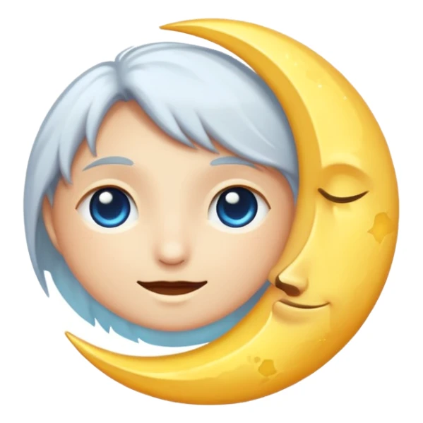 Gentle moon radiating emotional magic sticker