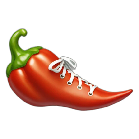 spicy pepper with running shoes sticker