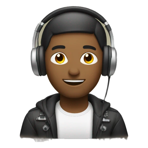 Video editor wearing apple headphone sticker