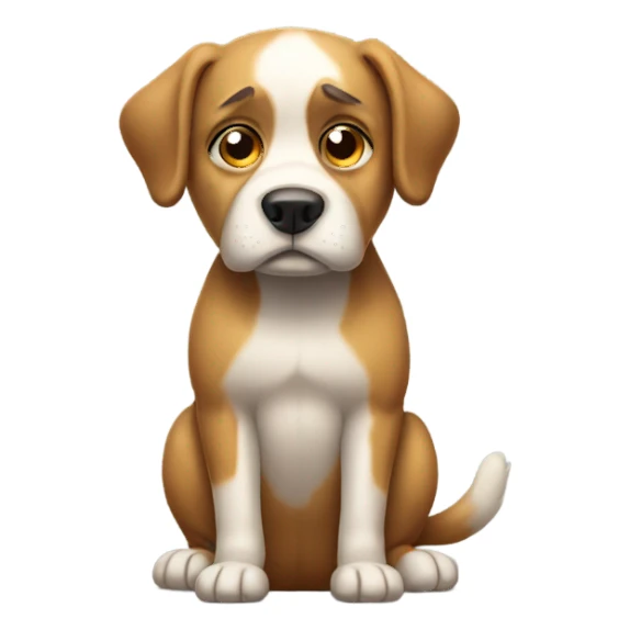 sad dog full body sticker