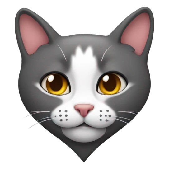 heart with a cat face sticker