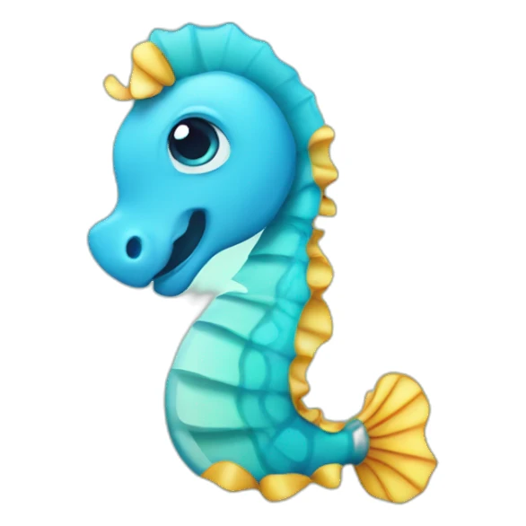 cute cartoon seahorse sticker