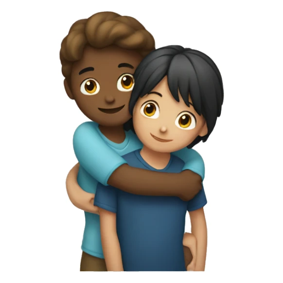 A girl hugging a boy sticker
