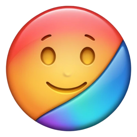 a colourful button not 3d or shading only 1 button no smiley face sticker