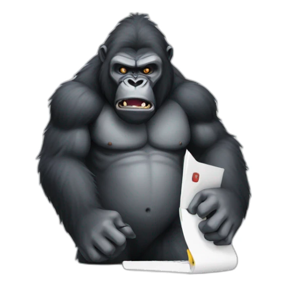 Angry gorilla typing  sticker