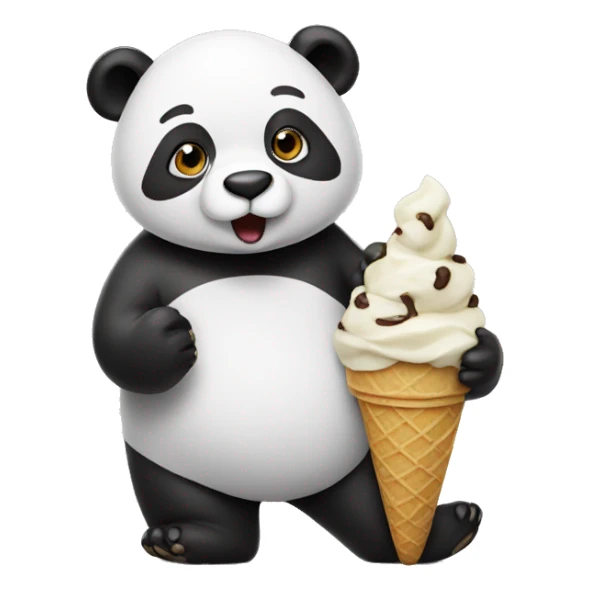 Panda eating ice cream sticker