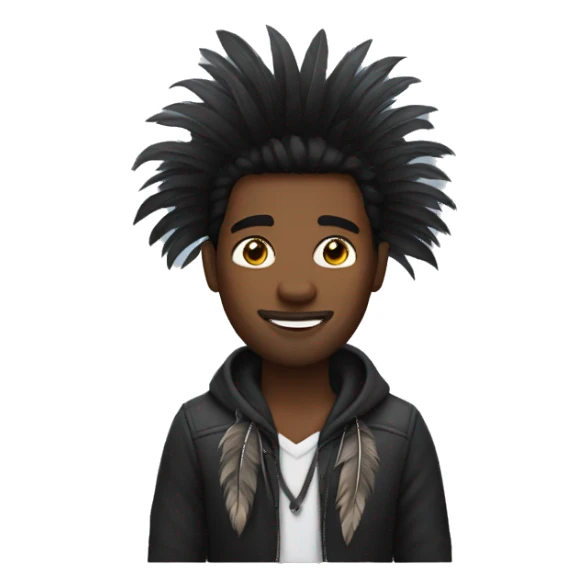 Black guy wearing feathers sticker