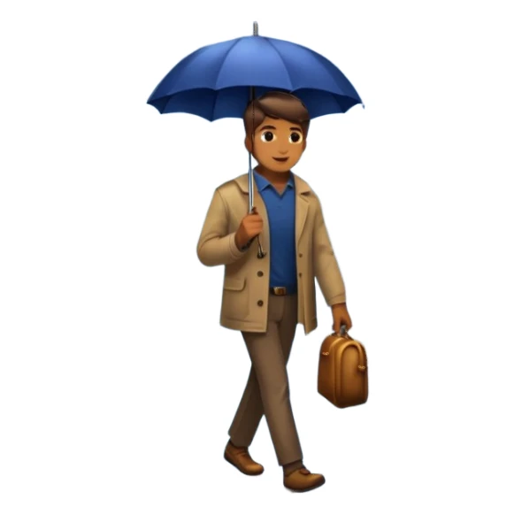 Man with umbrella + streetlight reflection, Midnight Wanderer. sticker