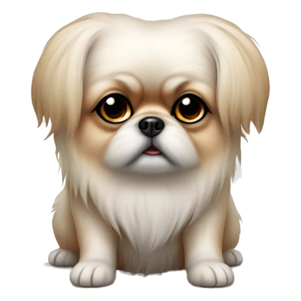 Pekinese white small dog   sticker