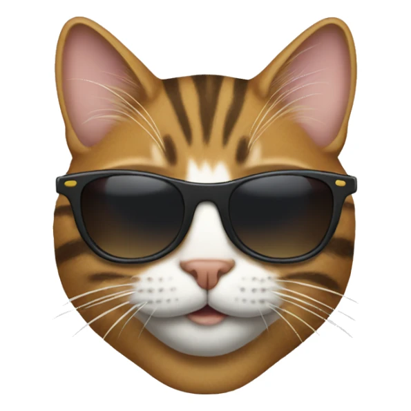 tabby cat with sunglasses  sticker