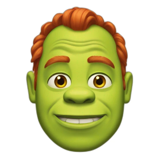 Shrek with red hair sticker