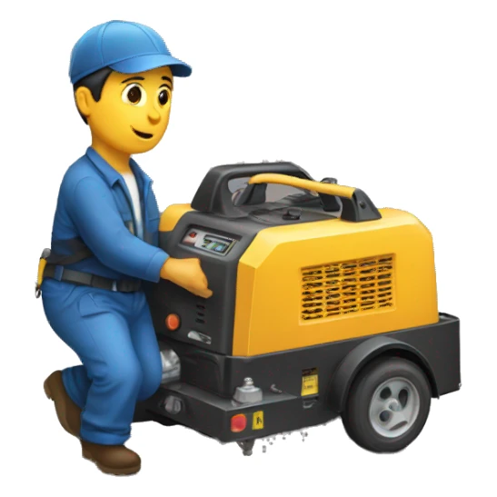 Italian towing a generator sticker