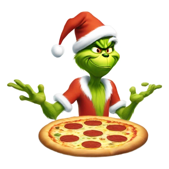 the grinch spinning pizza dough sticker