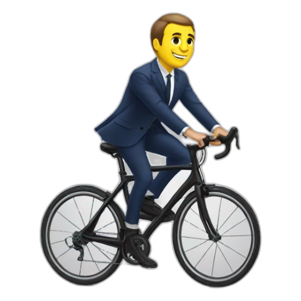 Macron fait du vélo sticker