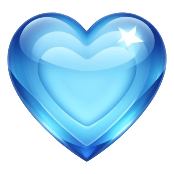 Blue crystal heart glowing sticker