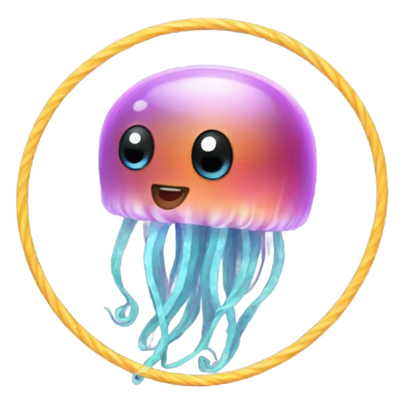 Jellyfish with hula hoop sticker