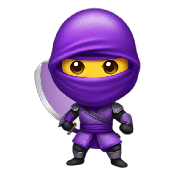purple sparkly ninja sticker