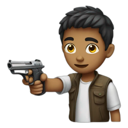 boy with a gun sticker