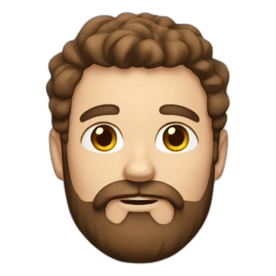 man with brown hair and beard and horn on head sticker