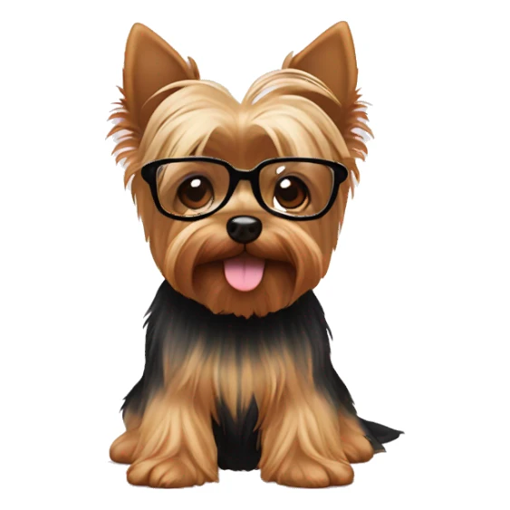 yorkie with glasses sticker