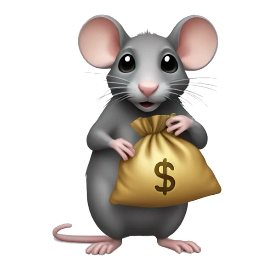 rat with money bag sticker