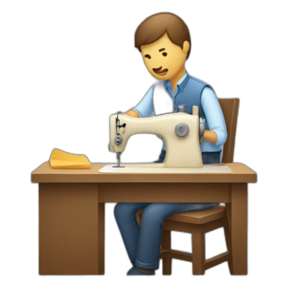 Man sewing horse tach sticker