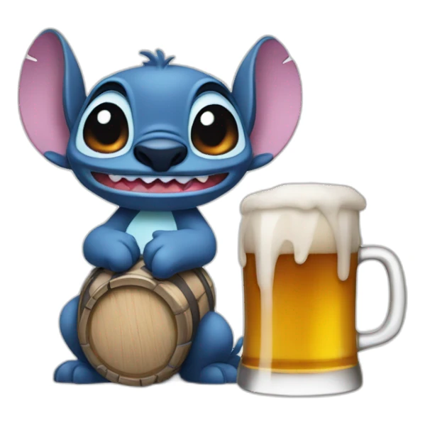 Stich qui boit une bière sticker