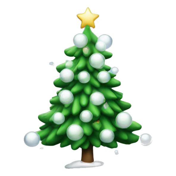 Christmas tree with white bubbles  sticker