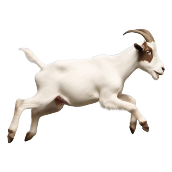 Goat jumping on a goat without horns sticker