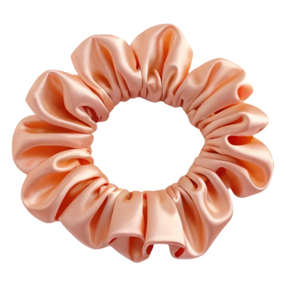 small silky pastel pink scrunchie with shimmer effect sticker