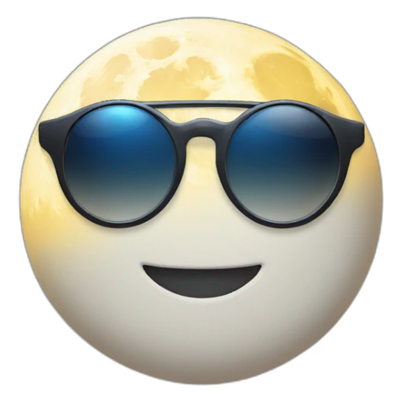Moon in a sun glass sticker