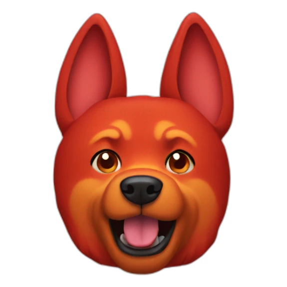 red dog fire from ears sticker