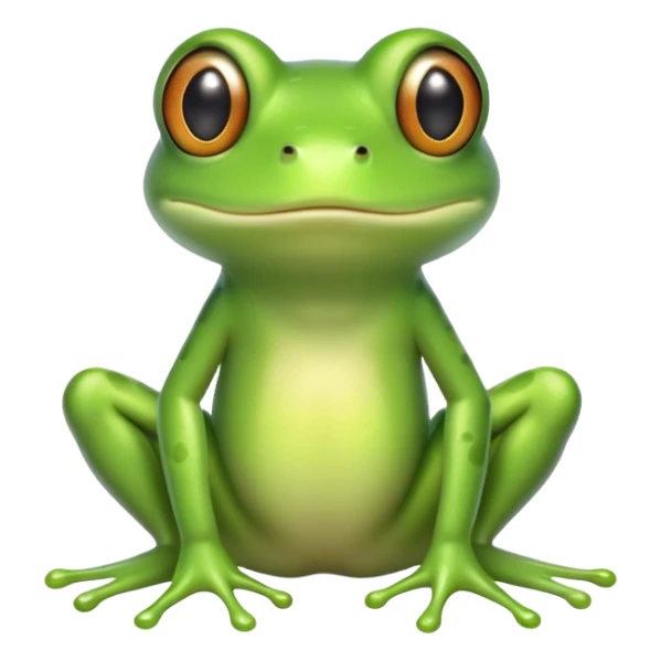 cute green frog with visible legs sitting sticker