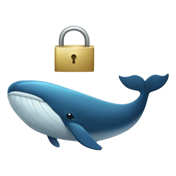 whale and lock sticker
