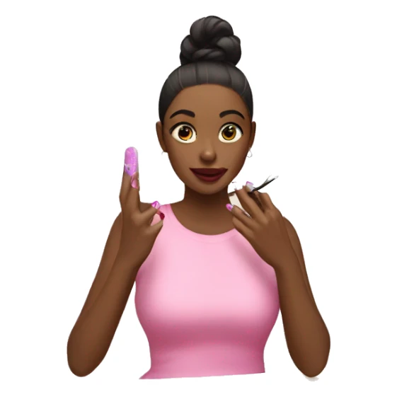 Girl doing her nails at the salon  sticker