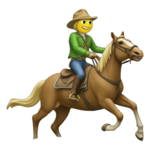 Grenouille sur un cheval qui saute sticker