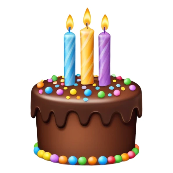 Birthday cake with presents and confetti sticker