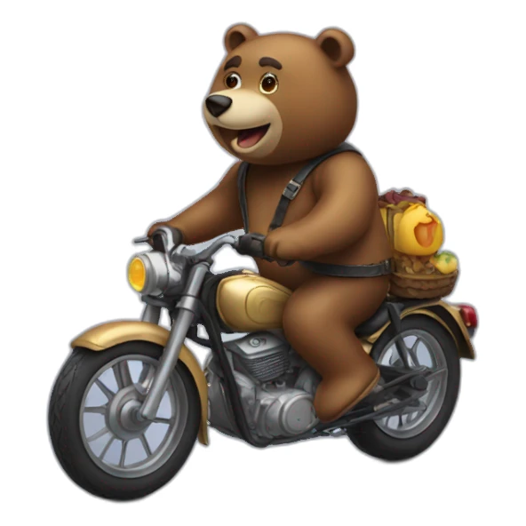 Bear on a bike sticker